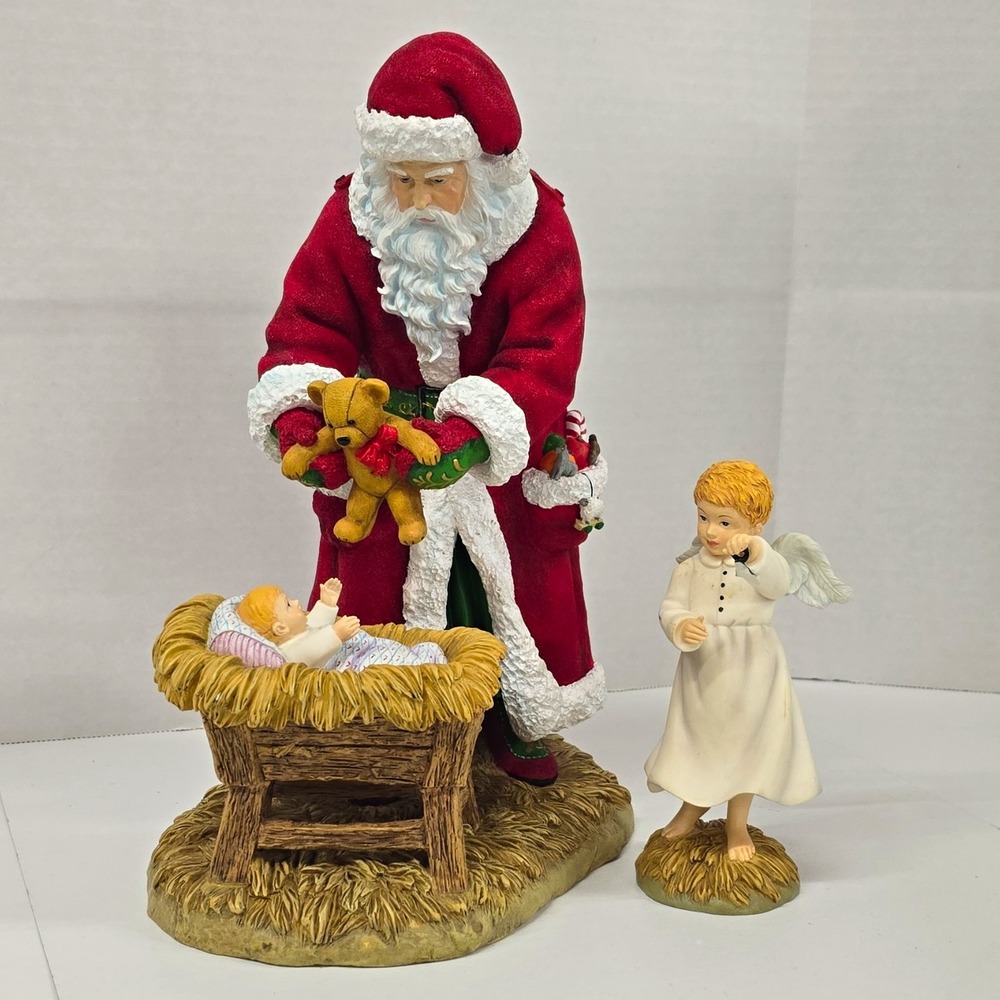 Pipka Santa & the Christ Child Limited Edition Figurines w/ Lil' Pip Angel 2003